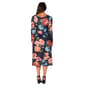 Womens 24/7 Comfort Apparel Black Floral Midi Pocket Dress - image 2