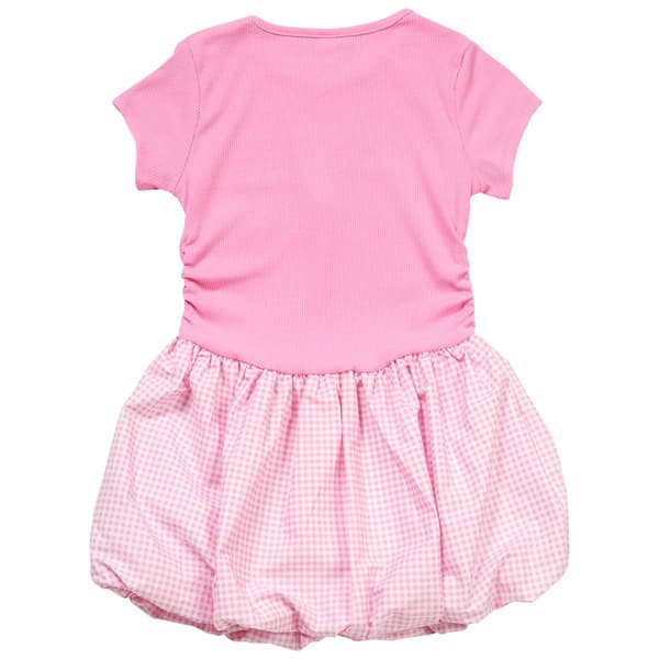 Girls (7-16) Sweet Butterfly Cherry Applique/Gingham Bubble Dress