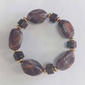 Ashley Cooper(tm) Shiny Gold-Tone Brown Marbleized Beaded Bracelet - image 1