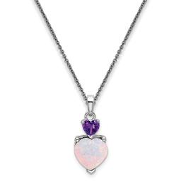 Gemstones Classics(tm) 14kt. White Gold & Amethyst Pendant Necklace