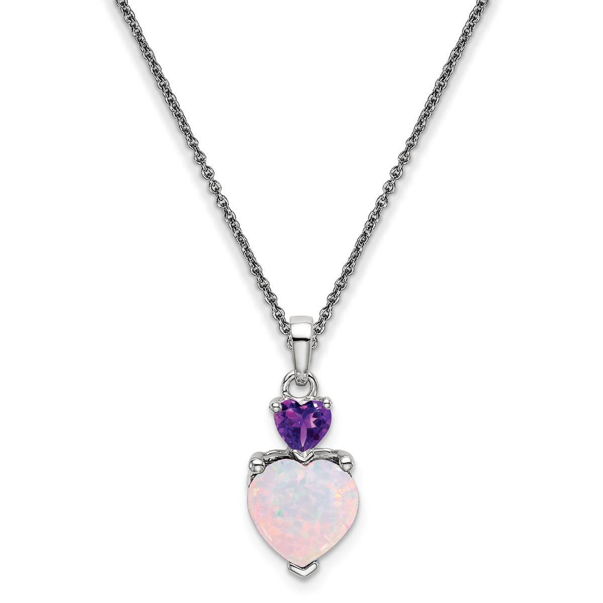 Gemstones Classics(tm) 14kt. White Gold & Amethyst Pendant Necklace