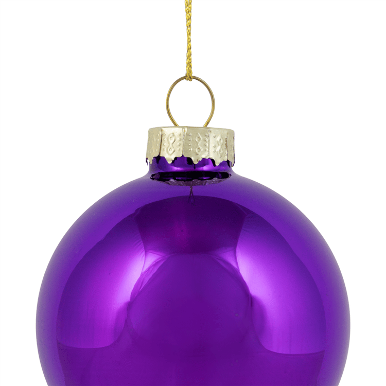 Northlight 9ct. Purple 2-Finish Glass Ball Christmas Ornaments