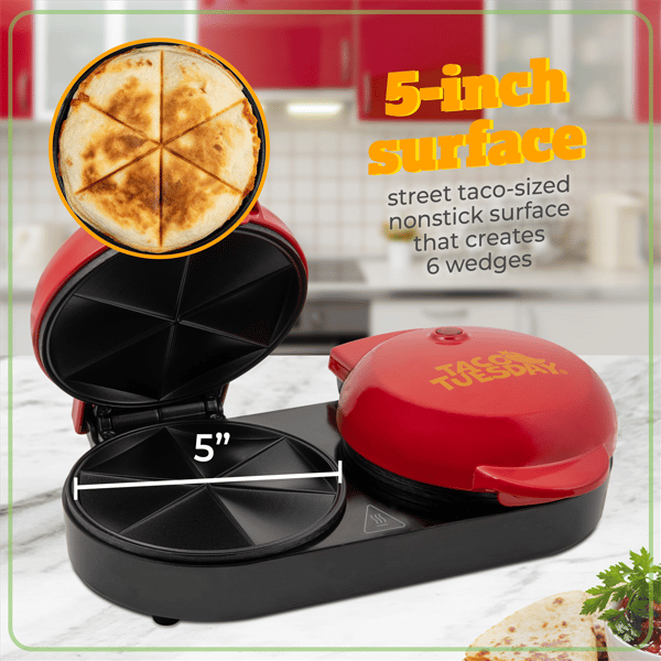 Nostalgia™ Taco Tuesday Double Street Taco Quesadilla Maker