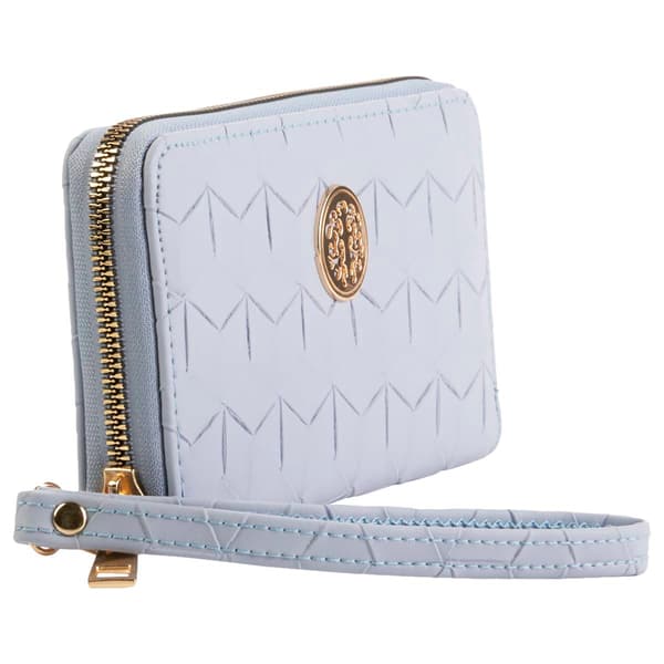 Womens Sasha Geometric Texture Zip Around Wristlets