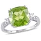White Gold White Sapphire & Peridot Cocktail Ring w/ Diamonds - image 1