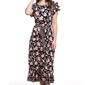 Womens Perceptiopns Double Ruffle Floral Midi Dress - image 3