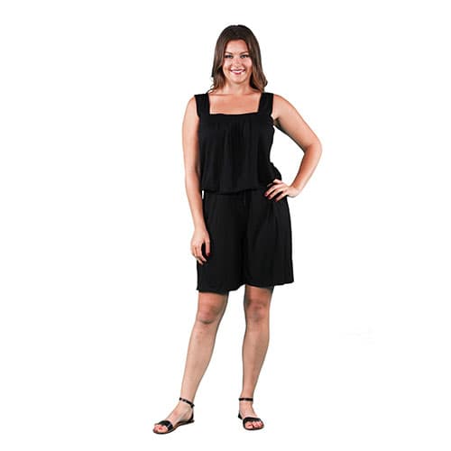 Plus Size 24/7 Comfort Apparel Square Neck Romper - image 