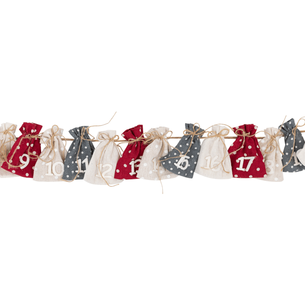 Northlight 6.5ft. Count Down to Christmas Gift Bags Garland