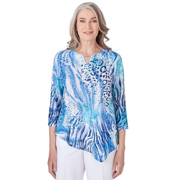 Womens Alfred Dunner Paradise Island Skin Patchwork Eyelet Top - image 