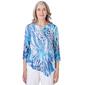 Womens Alfred Dunner Paradise Island Skin Patchwork Eyelet Top - image 1