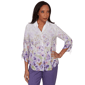 Womens Alfred Dunner Grand Bazaar Floral Button Down Blouse - image 1