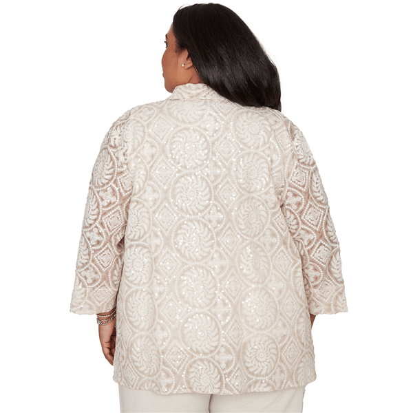 Plus Size Alfred Dunner Natural Wonder Sequin Two In One Blouse