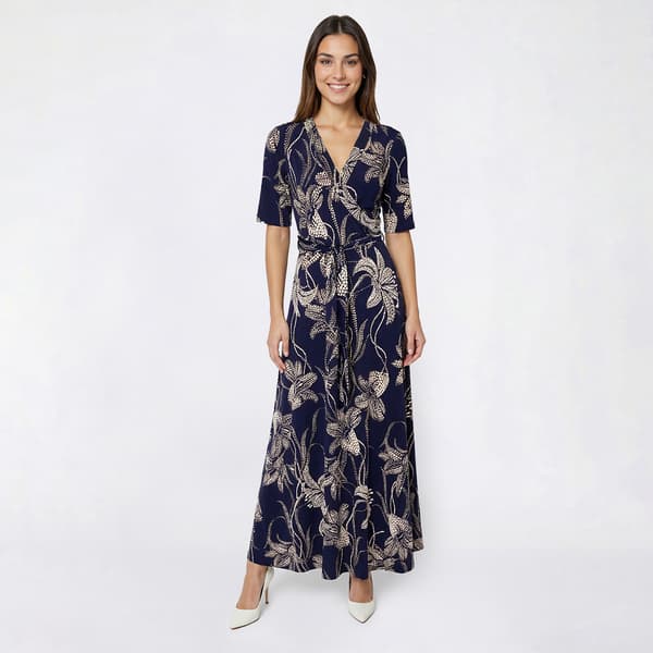 Petite Cocomo Short Sleeve Floral Surplus Maxi Dress