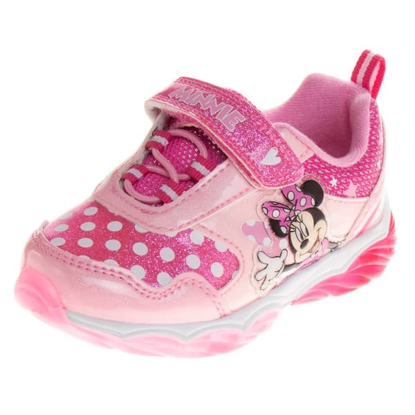 Little Girls Disney Minnie Mouse Pink Light-Up Fashion Sneakers - image 