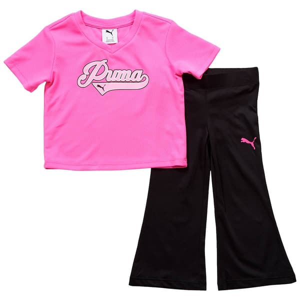 Toddler Girl Puma(R) Short Sleeve Tee & Flare Leggings Set - image 