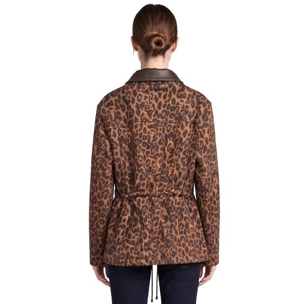 Womens Steve Madden Leopard Barn Jacket w/ Adjustable Waist