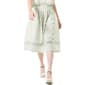 Womens MNK Seersucker Sailor Button Stripe Flared Midi Skirt - image 2