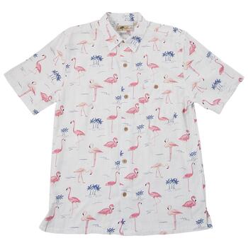 Mens Joe Marlin Flamingo Print Button Down Shirt - Boscov's