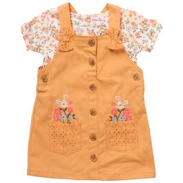 Toddler Girl Little Lass&#40;R&#41; Floral Top & Solid Jumper