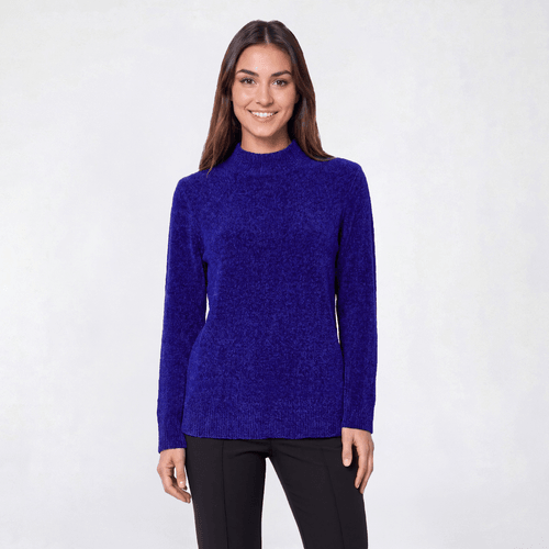 Womens Napa Valley Long Sleeve Chenille Mock Neck Sweater