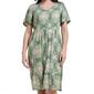 Womens Luxology Flutter Sleeve V-Neck Smocked A-Line Dress - image 3