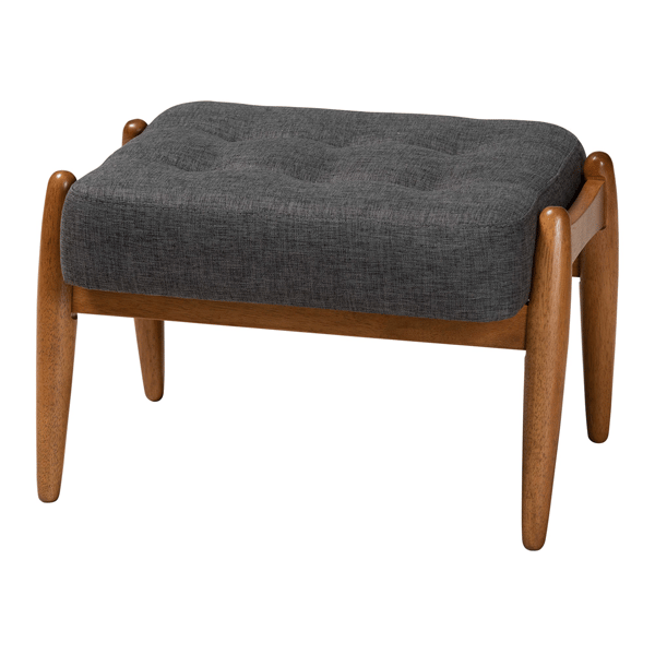 Baxton Studio Jeanine Japandi Wood Ottoman Footstool