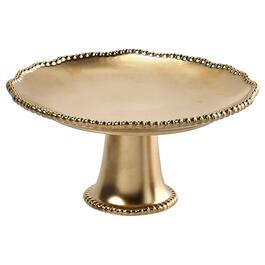 Home Essentials 9.75in. Matte Gold Bead Cake Stand