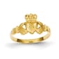 Gold Classics&#40;tm&#41; 14kt. Satin & Diamond Cut Claddagh Ring - image 1