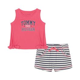 Baby Girl &#40;12-24M&#41; Tommy Hilfiger Tank Top w/ Bow & Stripe Shorts