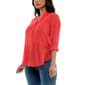 Womens Zac & Rachel 3/4 Roll Tab Sleeve Pintuck Blouse - image 3