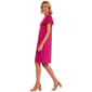 Womens Absolutely Famous Scallop Sleeve Crew Neck Shift Dress - image 3