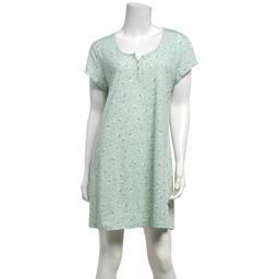 Womens Laura Ashley® Short Sleeve Floral Henley Nightshirt