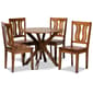 Baxton Studio Mare Walnut Brown Finished Wood 5pc. Dining Set - image 1