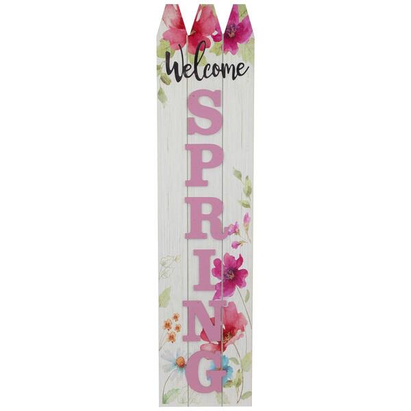 Northlight Seasonal Welcome Spring Floral Porch Sign - image 