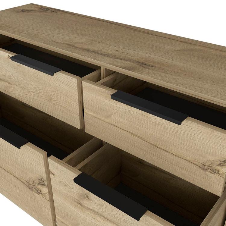 FM FURNITURE Monaco Light Oak Double Dresser