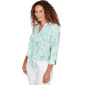 Womens Hearts of Palm All Sun and Games Tie Front Floral Blouse - image 3