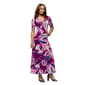 Womens 24/7Comfort Apparel Purple Floral Casual A Line Maxi Dress - image 3