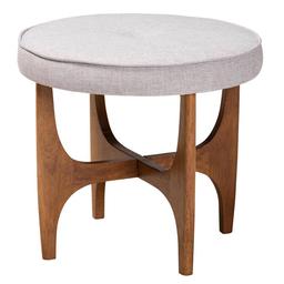 Baxton Studio Theo Japandi Wood Ottoman Footstool