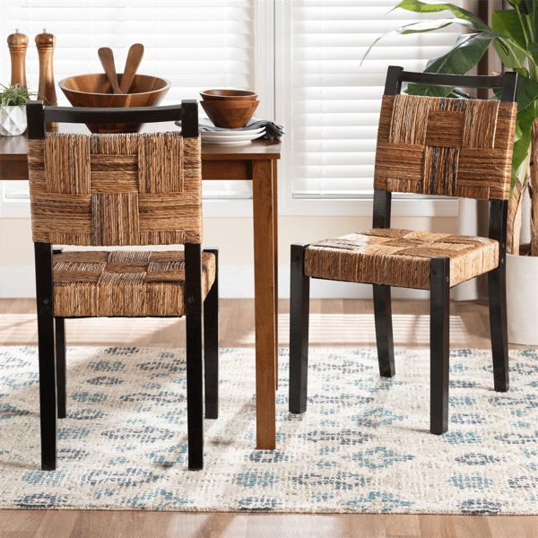 bali & pari Raniya Handwoven Seagrass Dining Chair - Set of 2