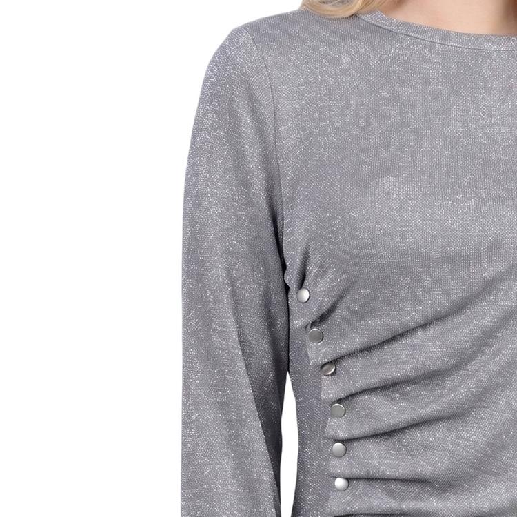 Womens NY Collection Long Sleeve Cinch Side Blouse