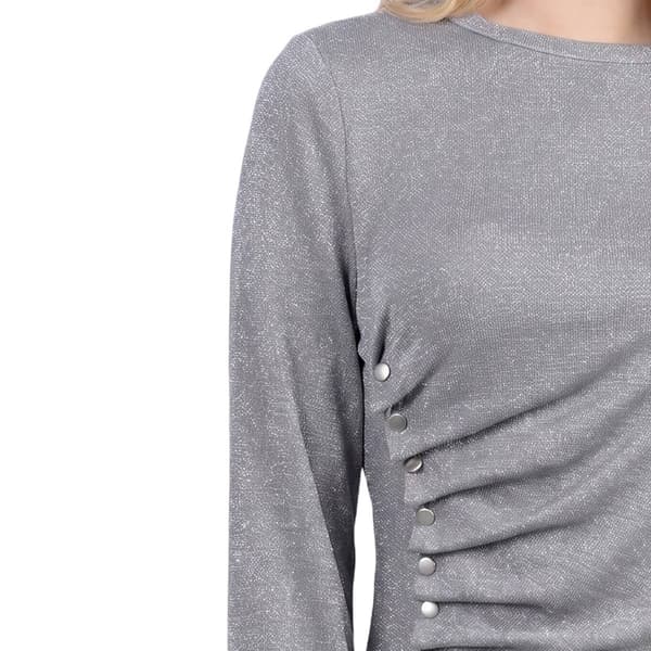 Womens NY Collection Long Sleeve Cinch Side Blouse