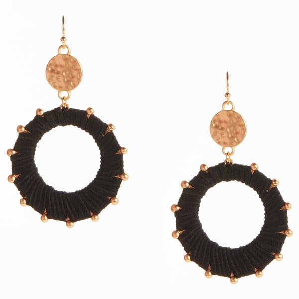 Ashley Cooper(tm) Circular Silhouette Wrapped Drop Earrings - image 