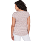 Petite Emaline Key Items Short Sleeve Medallion Lace Neck Tee - image 2
