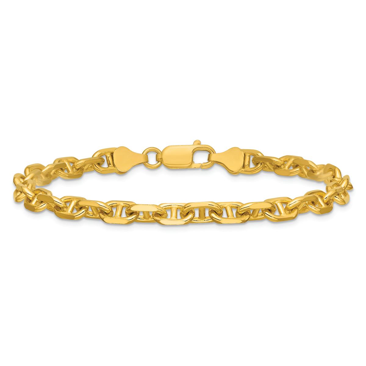 Gold over Sterling Silver Anchor Chain Bracelet