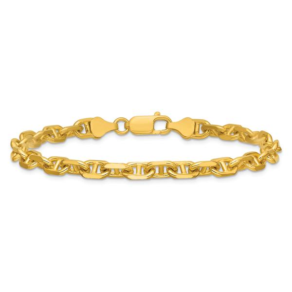 Gold over Sterling Silver Anchor Chain Bracelet