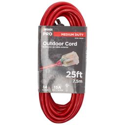 Woods 25ft. Medium Duty Lit Ends Extension Cord