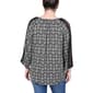 Womens NY Collection 3/4 Sleeve Tie Neck Geometric Blouse - image 2