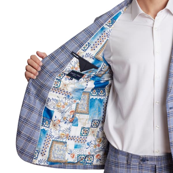 Mens Paisley & Gray&#174; Check Jacket - Blue/Tan