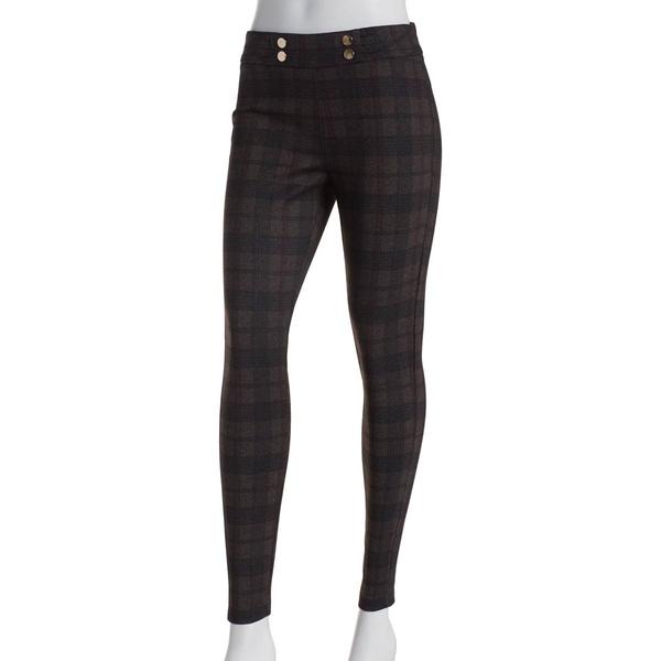 Womens Zac &amp; Rachel Plaid Compression Pants-Oat/Black