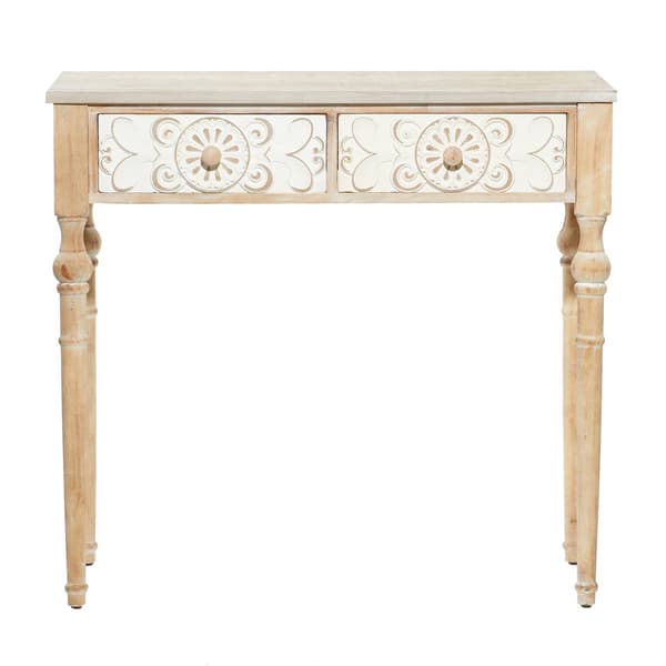 9th & Pike® Brown Farmhouse Wood Console Table